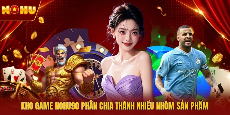 Kho game NOHU90 phân chia thành nhiều nhóm sản phẩm
